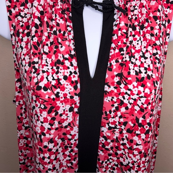 Medium MICHAEL Michael Kors Fuchsia Pink White Black Floral Dress Sleeveless - Picture 7 of 16
